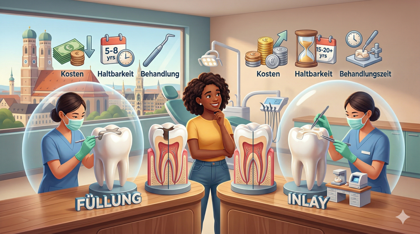 Füllung oder Inlay: Kosten, Haltbarkeit & Behandlung