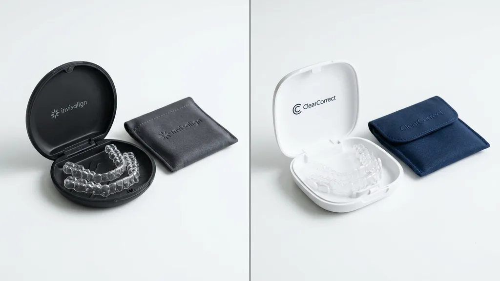 Vergleich: Invisalign und ClearCorrect Aligner-Systeme nebeneinander