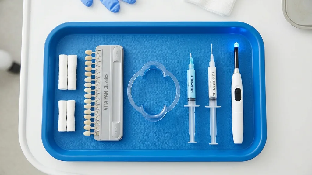Professionelle Bleaching-Instrumente auf sterilem Tray