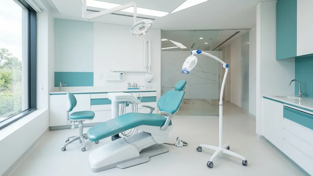 Moderner Behandlungsraum mit Philips Zoom Lampe für professionelles Bleaching