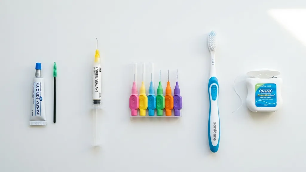 Karies-Vorbeugung — Fluoridlack, Fissurenversiegelung, Interdentalbürsten und weiche Zahnbürste