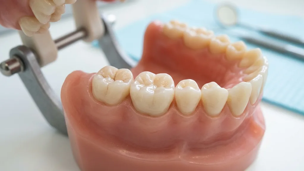 Dental-Modell mit perfekt integriertem Keramik-Inlay — natürliche Farbgebung und nahtloser Übergang