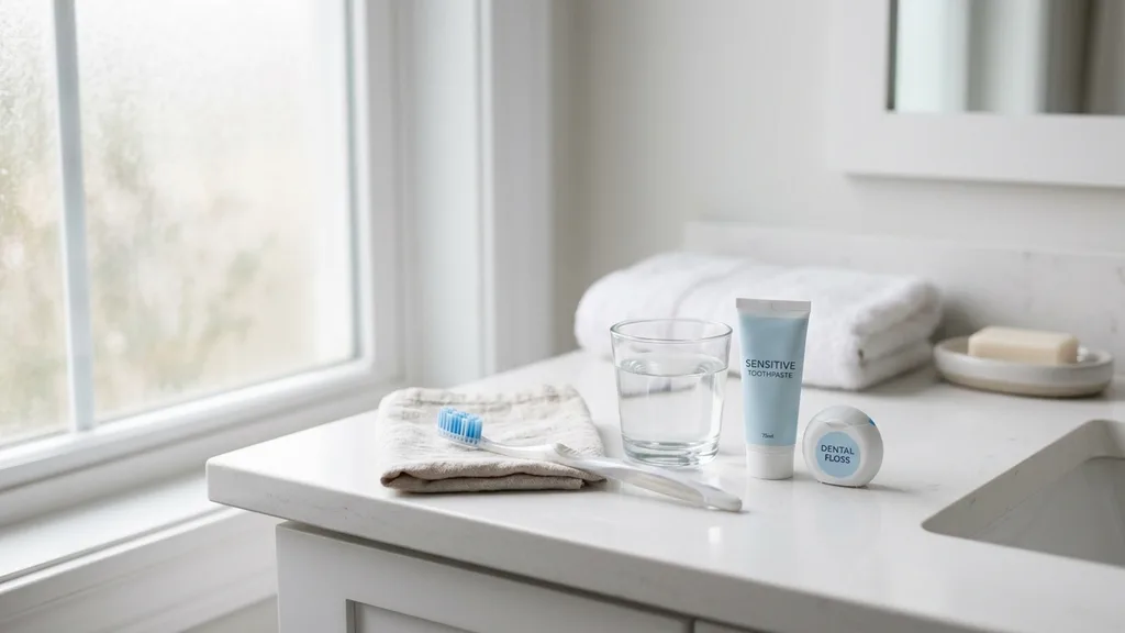 Sanfte Pflege nach der Füllung — weiche Zahnbürste und Zahnseide