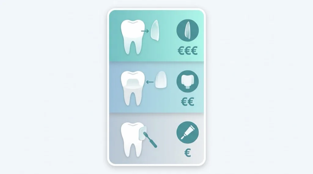 Kostenübersicht Veneers nach Typ: Komposit, Keramik und Non-Prep