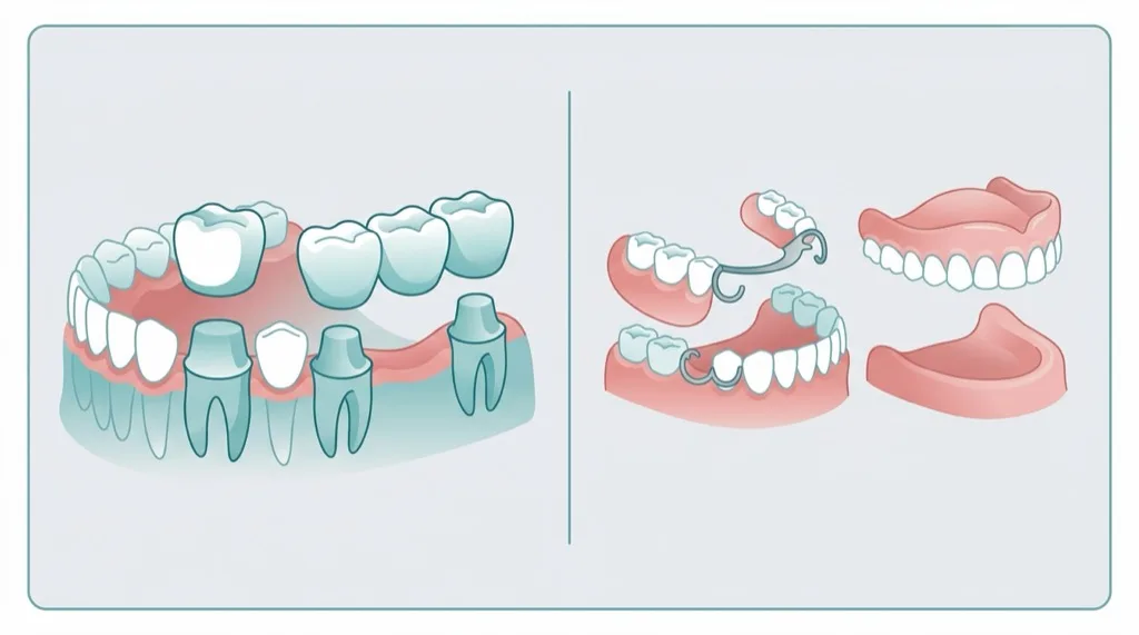 Festsitzender und herausnehmbarer Zahnersatz im Vergleich